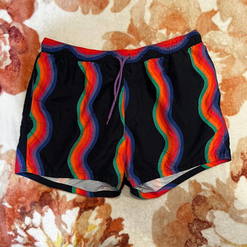 ASOS Rainbow Stripe Swim Shorts Board Size XL